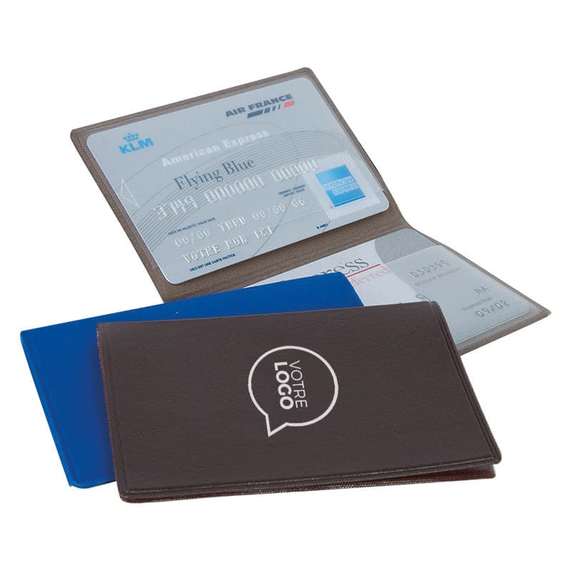 Étui 2 cartes PVC gomme mat Besançon - Porte-cartes publicitaires